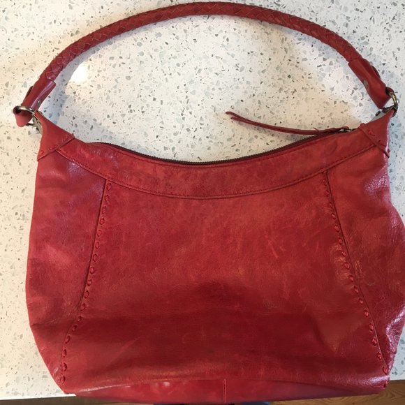 THE SAK red leather shoulder bag with woven strap - Picture 2 of 11